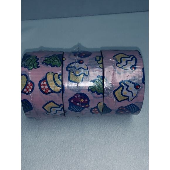 Lot of 3 Duct Tape Cupcake Fashion 1.88" x 10 Yds Crafts Repairs Decorate NOS - Picture 2 of 7